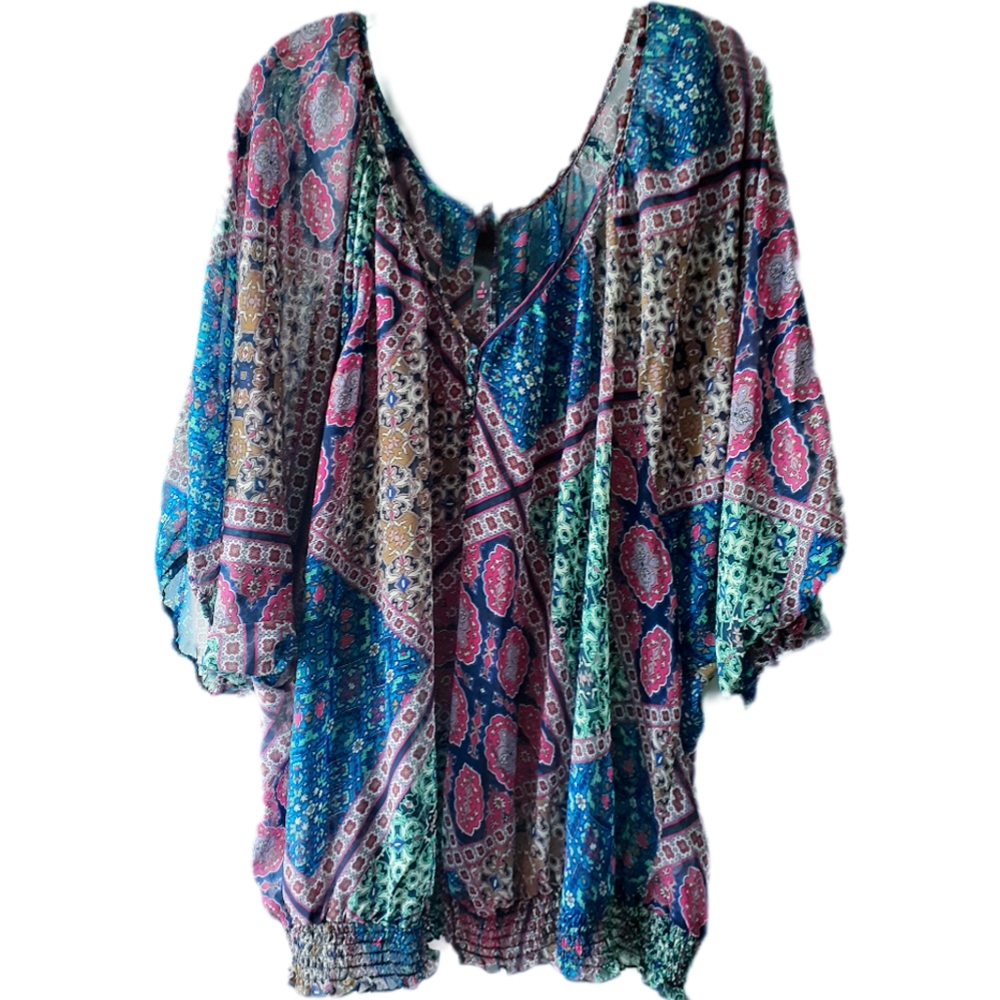 Boho Sheer Paisley Blouse